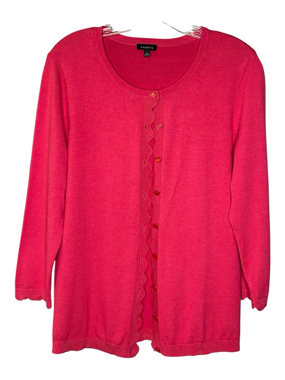 Talbots Bright Pink Charming Crewneck Sweater Sz M